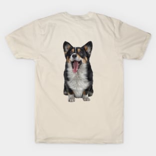 Drawing Dog Welsh Corgi black T-Shirt